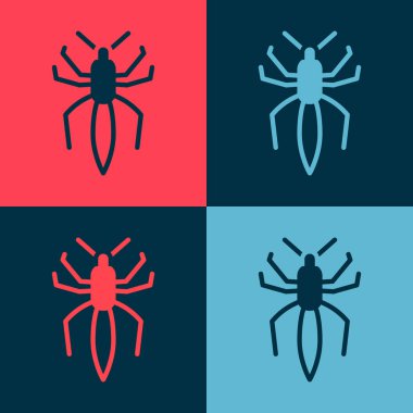 Pop Art Spider simgesi renk arkaplanında izole edildi. Mutlu Cadılar Bayramı Partisi. Vektör.