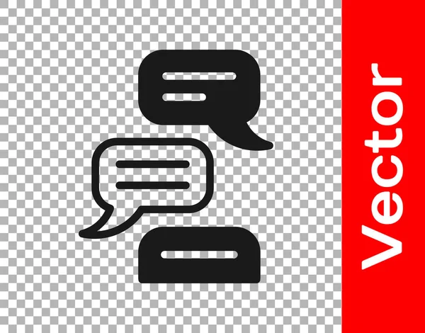 Black Speech Bubble Chat Symbol Isoliert Auf Transparentem Hintergrund Nachrichtensymbol — Stockvektor