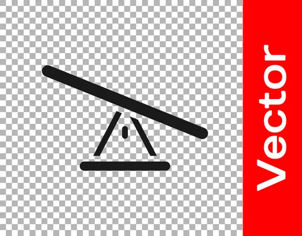 Ikona Černá Houpačka Izolovaná Průhledném Pozadí Teeter Rovná Deska Symbol — Stockový vektor