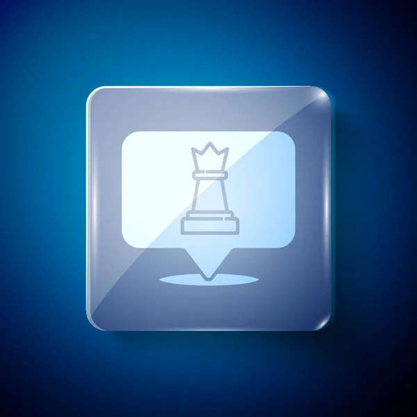 Weißes Schachsymbol Isoliert Auf Blauem Hintergrund Geschäftsstrategie Spiel Management Finanzen — Stockvektor