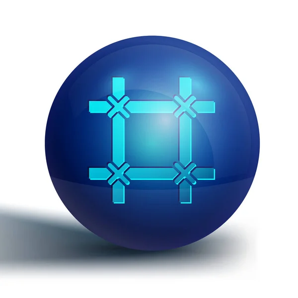 Синий Значок Окна Prison Выделен Белом Фоне Синяя Кнопка Круга — стоковый вектор