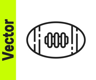 Siyah çizgi Amerikan futbolu ikonu beyaz arka planda izole edildi. Ragbi topu ikonu. Takım spor sembolü. Vektör İllüstrasyonu.