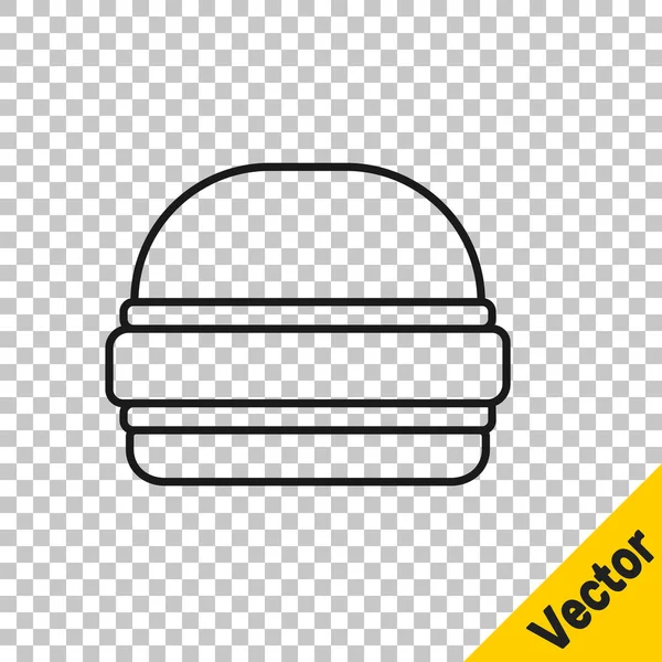 Black Line Burger Symbol Isoliert Auf Transparentem Hintergrund Hamburger Ikone — Stockvektor