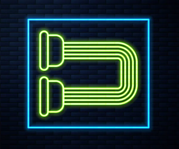 Glowing Neon Line Chest Expander Icon 배경에 Vector — 스톡 벡터