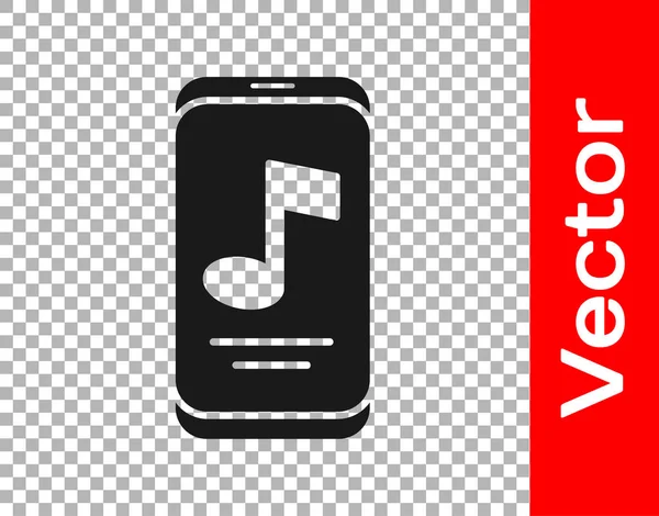 Черный Музыкальный Плеер Значок Изолирован Прозрачном Фоне Портативное Музыкальное Устройство — стоковый вектор