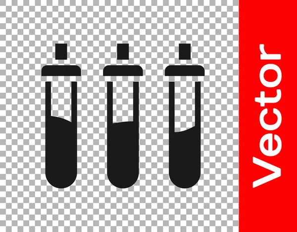 Schwarze Reagenzflasche Für Physik Und Chemie Isoliert Auf Transparentem Hintergrund — Stockvektor