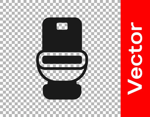 Icono Del Inodoro Negro Aislado Sobre Fondo Transparente Vector — Archivo Imágenes Vectoriales