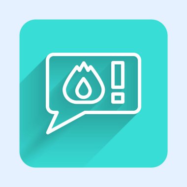 Acil durum telefonlu beyaz hat 911 ikonunu uzun gölgeli bir şekilde arayın. Polis, ambulans, itfaiye, çağrı, telefon. Yeşil kare düğmesi. Vektör.