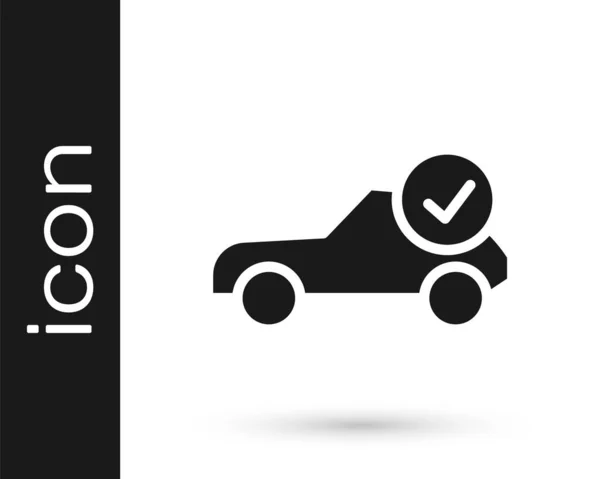 Grey Auto Service Check Automotive Pictogram Geïsoleerd Witte Achtergrond Autodienst — Stockvector