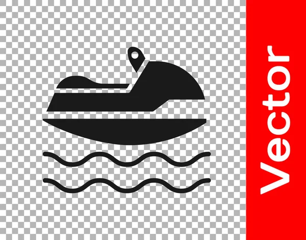 Icono Black Jet Ski Aislado Sobre Fondo Transparente Scooter Agua — Vector de stock