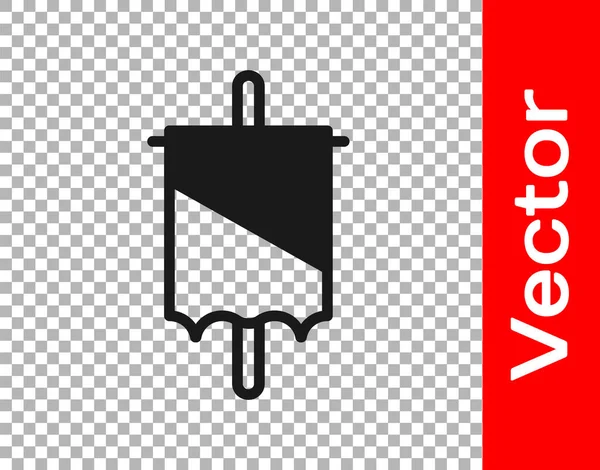 Icono Bandera Medieval Negra Aislado Sobre Fondo Transparente País Estado — Vector de stock