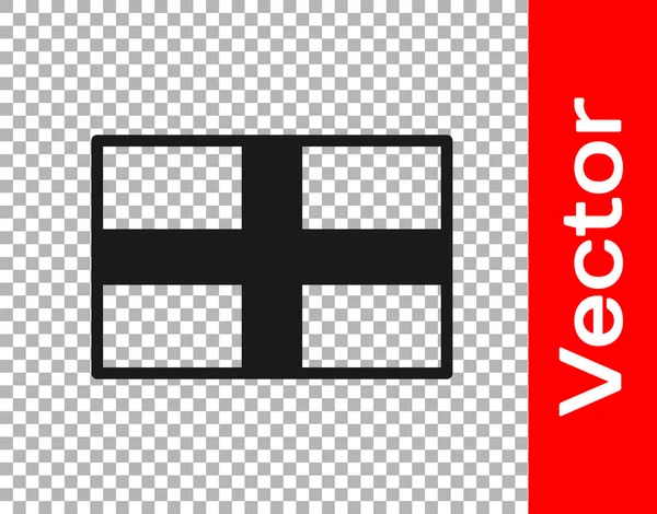 Schwarze Flagge Von England Ikone Isoliert Auf Transparentem Hintergrund Vektor — Stockvektor