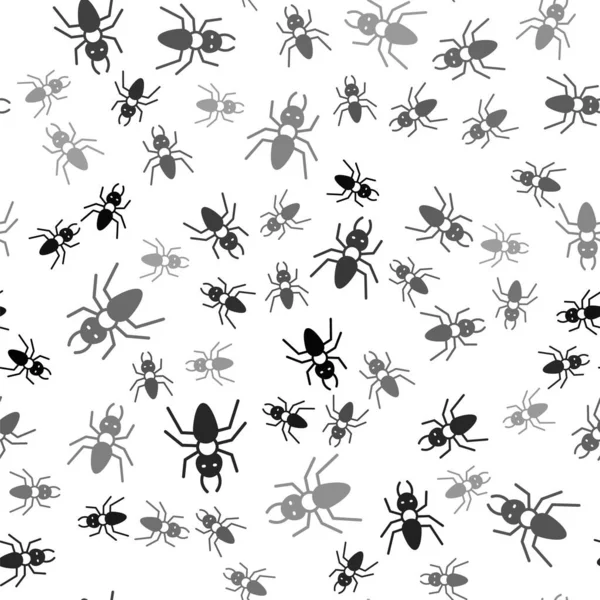 Black Ant Icoon Geïsoleerd Naadloos Patroon Witte Achtergrond Vector — Stockvector