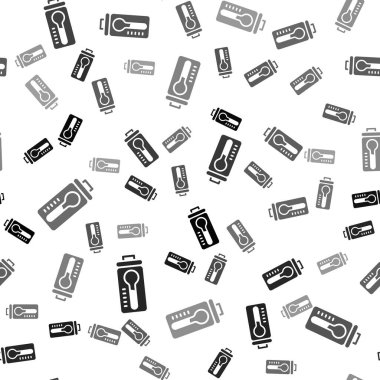 Siyah Meteoroloji termometresi ısıyı ve soğuk ikonu ölçüyor. Beyaz arka planda izole edilmiş pürüzsüz desen. Termometre termometresi sıcak ya da soğuk hava gösteriyor. Vektör.