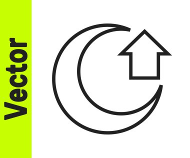 Beyaz arkaplanda siyah çizgi ay simgesi izole edildi. Vektör.