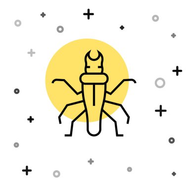 Beyaz arka planda siyah çizgi Termit simgesi izole edildi. Rastgele dinamik şekiller. Vektör.