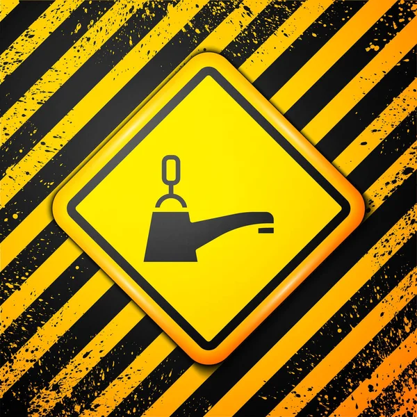 Schwarzwasserhahn Symbol Isoliert Auf Gelbem Hintergrund Warnzeichen Vektor — Stockvektor