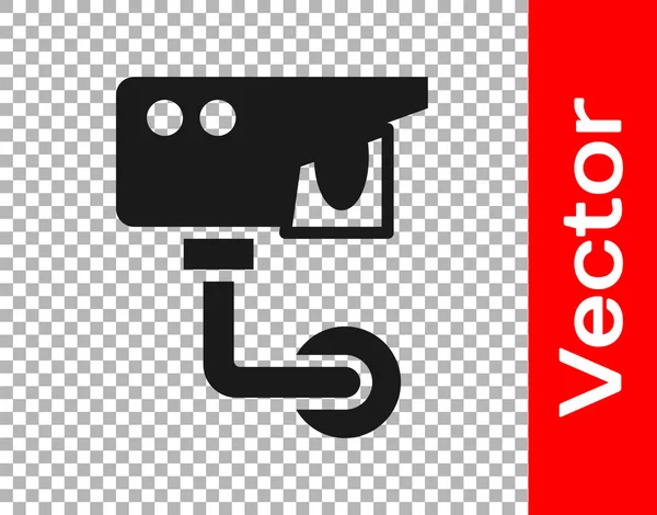 Schwarzes Symbol Der Überwachungskamera Isoliert Auf Transparentem Hintergrund Vektor — Stockvektor