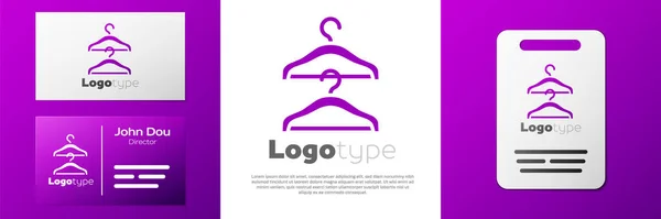 Logotype Hanger Wardrobe Icon Isolated White Background Cloakroom Icon Clothes — Stock Vector