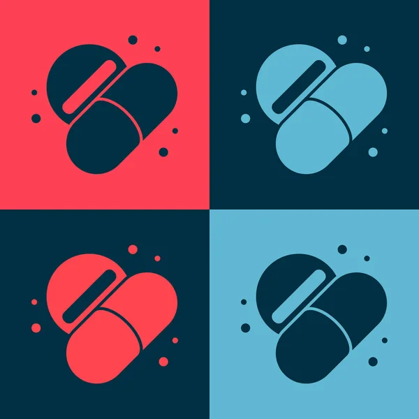 Pop Art Medicine Pilulka Nebo Tablet Ikona Izolované Barevném Pozadí — Stockový vektor