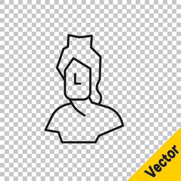 Línea Negra Antiguo Icono Escultura Del Busto Aislado Sobre Fondo — Vector de stock