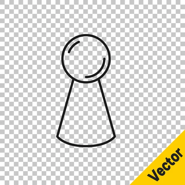 Фишка Черной Линии Иконки Настольной Игры Изолирована Прозрачном Фоне Вектор — стоковый вектор