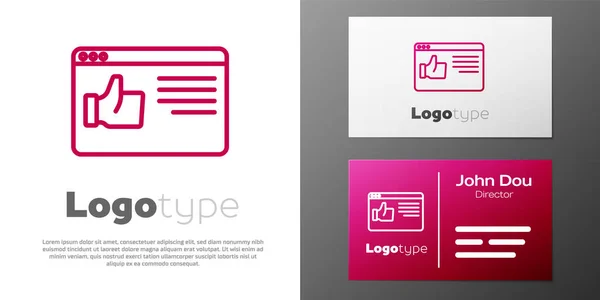 Logotyp Zeile Browserfenster Symbol Isoliert Auf Weißem Hintergrund Logo Design — Stockvektor