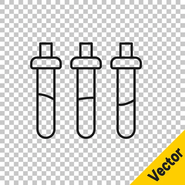 Black Line Reagent Bottle Physics Chemistry Icon Isolated Transparent Background — Vetor de Stock