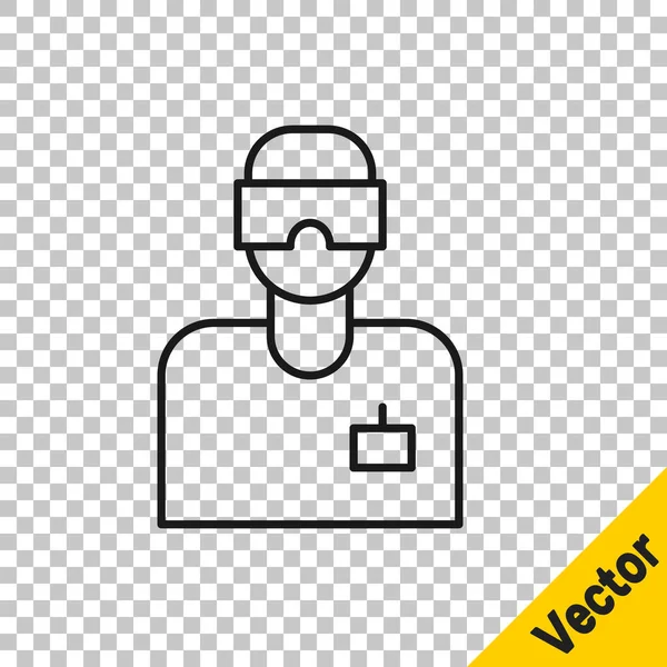Black Line Laborassistent Symbol Isoliert Auf Transparentem Hintergrund Vektor — Stockvektor
