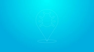 Pembe çizgi sistem hata konsepti simgesi mavi arkaplanda izole edildi. Kod hatası konsepti. Sistemde hata var. Böcek araması. 4K Video hareketli grafik canlandırması