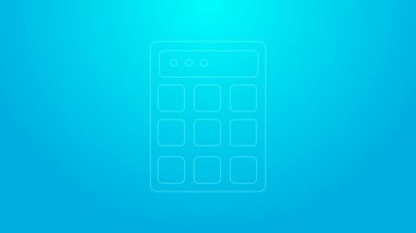 Pembe çizgi parola koruması ve mavi arka planda izole edilmiş güvenlik erişim simgesi. Güvenlik, güvenlik, koruma, gizlilik kavramı. 4K Video hareketli grafik canlandırması