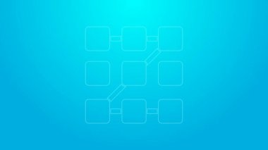 Pembe çizgi şifre koruması ve mavi arkaplanda izole edilmiş güvenlik erişim simgesi. Güvenlik, güvenlik, koruma, gizlilik kavramı. 4K Video hareketli grafik canlandırması