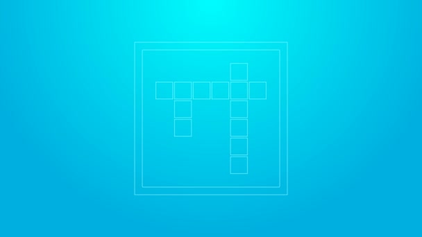 Rosa linje Bingo ikonen isolerad på blå bakgrund. Lotteri biljetter till amerikanska bingospel. 4K Video motion grafisk animation — Stockvideo