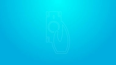 Pembe çizgi Hızlı Ödemeler simgesi mavi arkaplanda izole edildi. Hızlı para transferi ödemesi. Finansal hizmetler, hızlı kredi, zaman para, nakit iade konsepti. 4K Video hareketli grafik canlandırması