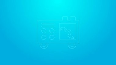 Pembe çizgi spektrometre simgesi mavi arkaplanda izole edildi. 4K Video hareketli grafik canlandırması