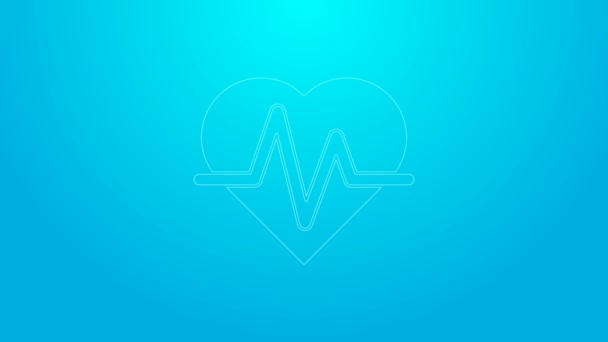 Pink line Heart rate icon isolated on blue background. Heartbeat sign. Heart pulse icon. Cardiogram icon. 4K Video motion graphic animation — Stock Video © fillvector #434843458 Pink line Heart rate icon isolated on blue background. Heartbeat sign. Heart pulse icon. Cardiogram icon. 4K Video motion graphic animation — Stock Video © fillvector #434843458