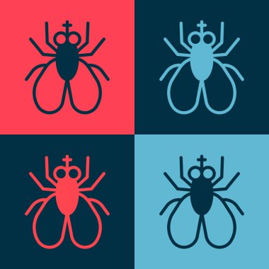 Pop Art Böcek sineği simgesi renk arkaplanında izole edildi. Vektör.