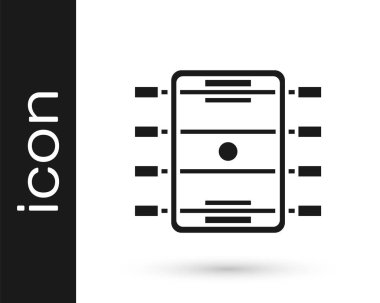 Beyaz arkaplanda siyah hokey masası simgesi izole edildi. Futbol masası. Vektör.