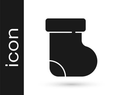 Siyah bebek çorapları giysisi simgesi beyaz arka planda izole edilmiş. Vektör.