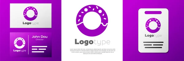 Logotype Donut Γλυκό Γλάσο Εικονίδιο Που Απομονώνεται Λευκό Φόντο Στοιχείο — Διανυσματικό Αρχείο