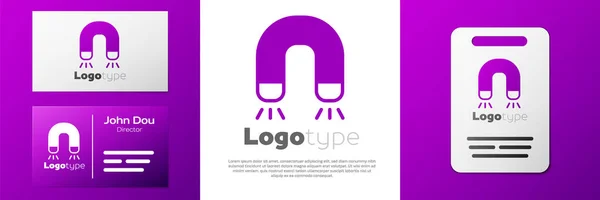 Ímã Logotipo Ícone Isolado Fundo Branco Ímã Ferradura Magnetismo Magnetismo — Vetor de Stock