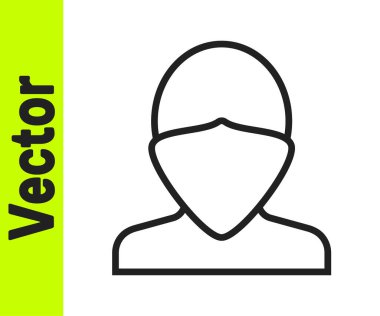 Siyah çizgi Vandal simgesi beyaz arkaplanda izole edildi. Vektör.