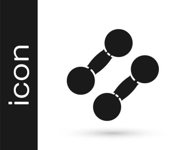 Gri Dumbbell simgesi beyaz arkaplanda izole edilmiş. Kas kaldırma ikonu, fitness halteri, spor aletleri, egzersiz yaban domuzu. Vektör İllüstrasyonu.