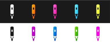 İşaretleyici kalem simgesini siyah ve beyaz arkaplanda izole et. Keçeli kalem. Vektör.