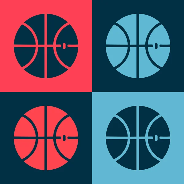 Pop Art Basketballsymbol Isoliert Auf Farbigem Hintergrund Sport Symbol Vektorillustration — Stockvektor