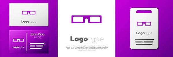 Icono Gafas Cine Logotype Aislado Sobre Fondo Blanco Elemento Plantilla — Vector de stock