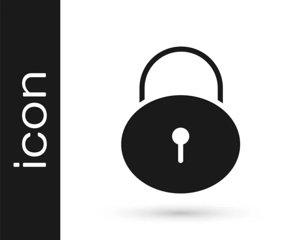 Icono Grey Lock Aislado Sobre Fondo Blanco Señal Candado Seguridad — Vector de stock