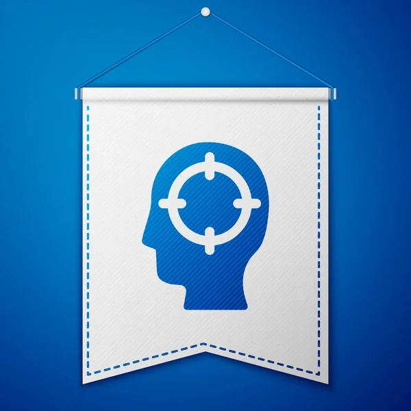 Blue Head Jagdsymbol Isoliert Auf Blauem Hintergrund Geschäftsziel Oder Beschäftigungszeichen — Stockvektor