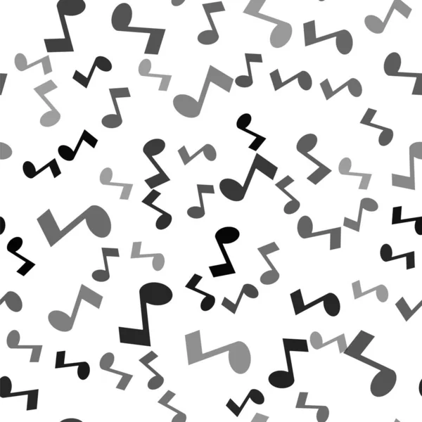 ブラック音楽ノート トーンアイコンは 白の背景にシームレスなパターンを分離 ベクトル — ストックベクタ
