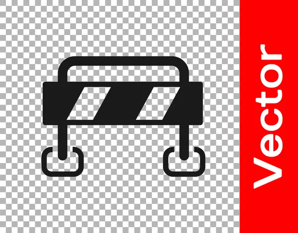 Zwarte Wegbarrière Pictogram Geïsoleerd Transparante Achtergrond Symbool Van Beperkt Gebied — Stockvector